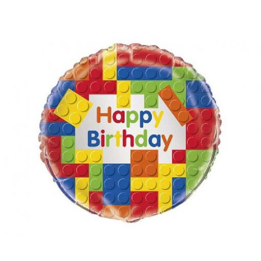 Picture of BUILDING BLOCKS ROUND FOIL BALLOON - 18 INCH